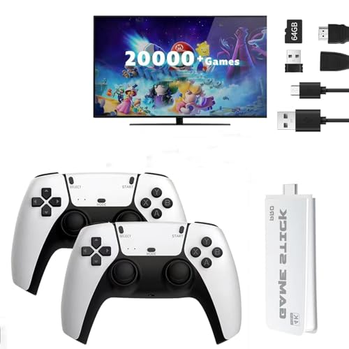 Wireless Retro Gaming Console Built-in 20000+ Classic Games 4K HDMI Plug & Play with Dual 2.4G Wireless Controllers G378901