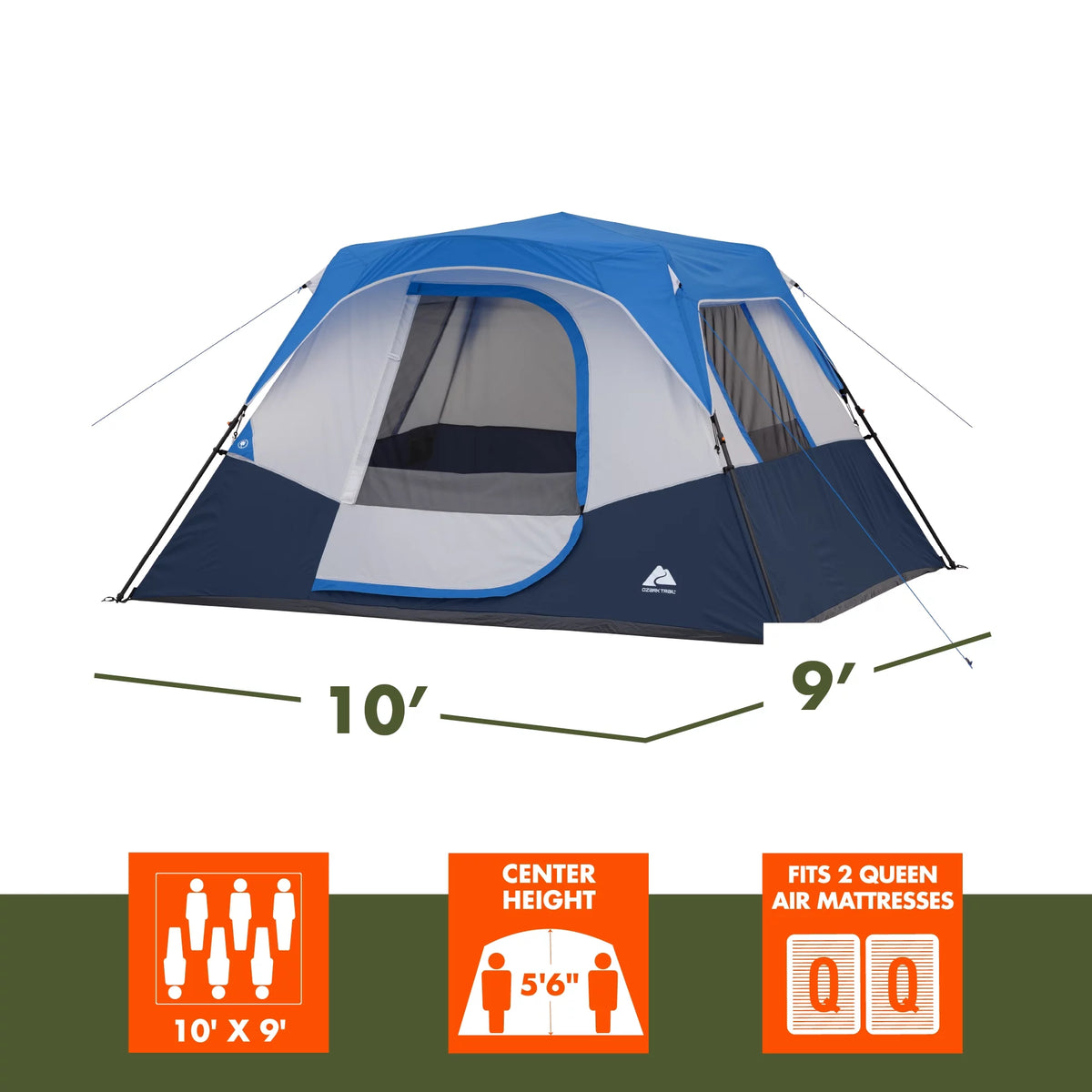 6-Person Instant Cabin Tent with LED Lighted Hub C667