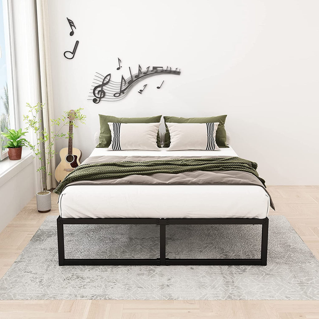 14 Inch California King Heavy Duty Metal Platform Bed Frame, Black F7617
