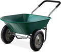 Green Dual-Wheel Wheelbarrow Garden Cart J9561