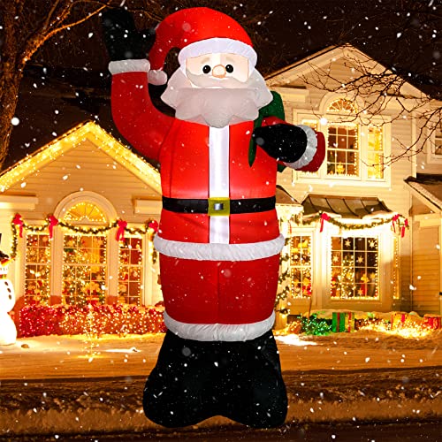 Inflatable Christmas Yard Decoration 8FT Santa Claus with Built-in LED Light B9457