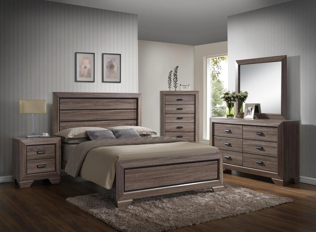 Rustic Wooden Brown Queen Bedroom Set Z486088