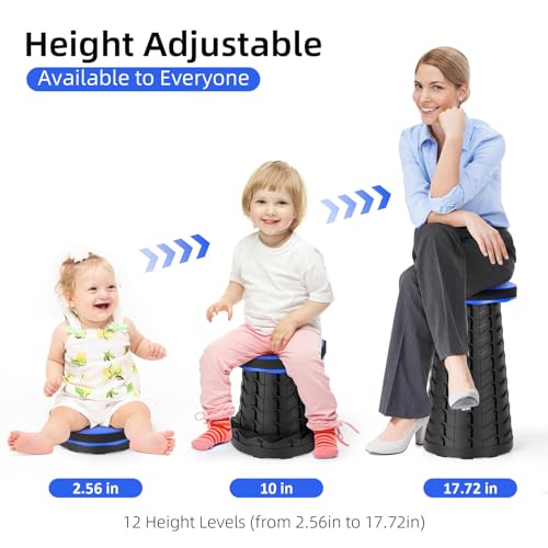 Collapsible Folding Stool with Carrying Straps, Black A521