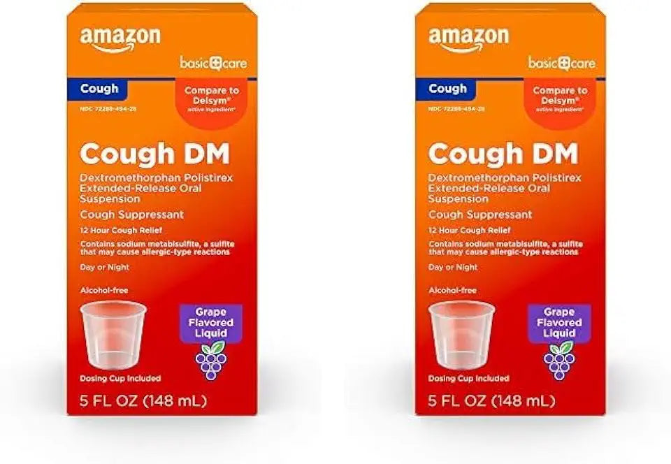 12 Hour Cough DM Syrup Grape Flavor Liquid Medicine 5 fl oz Pack of 2 G17298