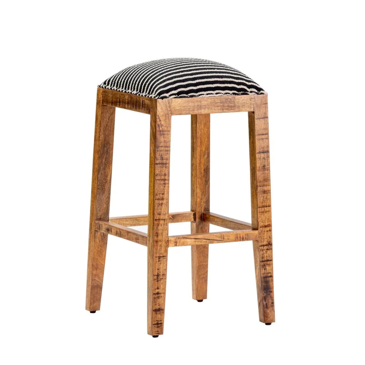 Black and White Wood Striped Barstool T91528