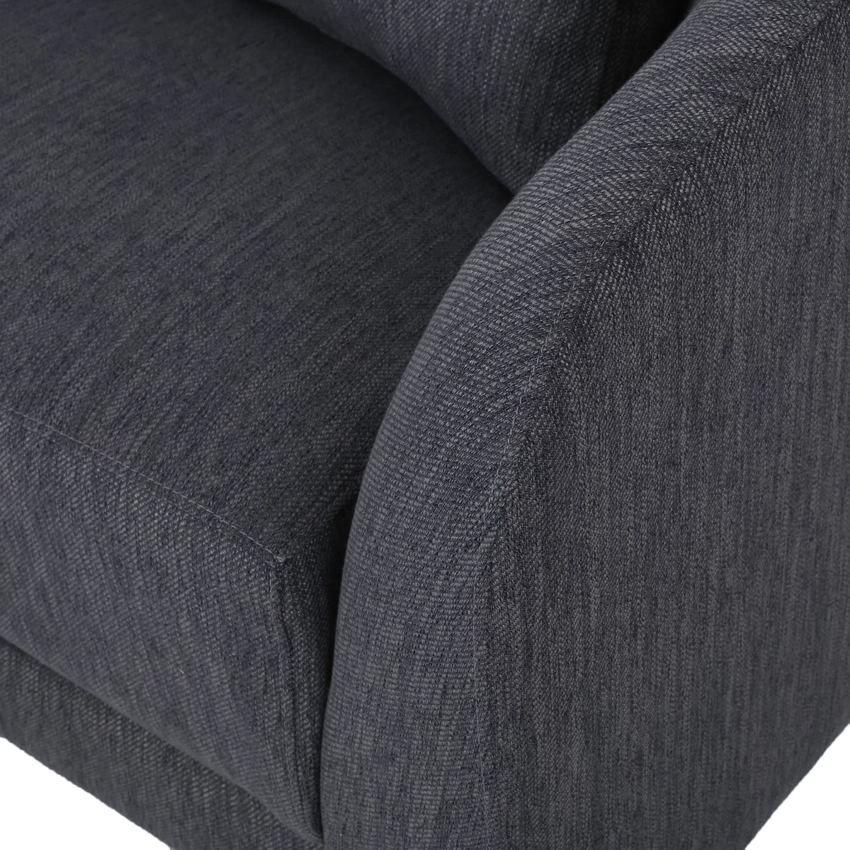 Charcoal and Dark Brown Fabric 3 Seater Curved Sectional Sofa G162470