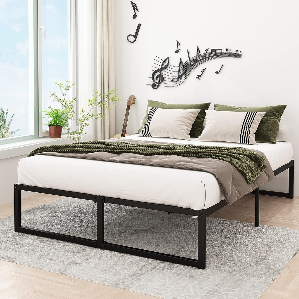 14 Inch California King Heavy Duty Metal Platform Bed Frame, Black F7617