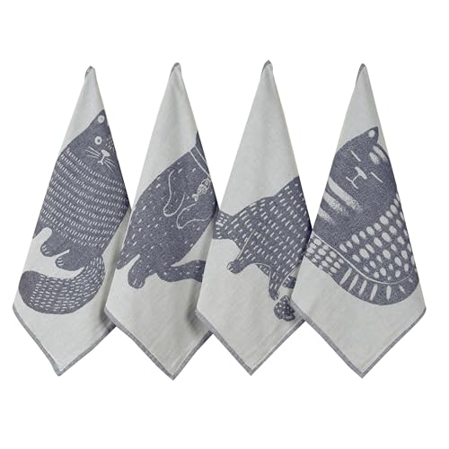 Set of 4 100% Cotton Jacquard Kitchen Towels H4620