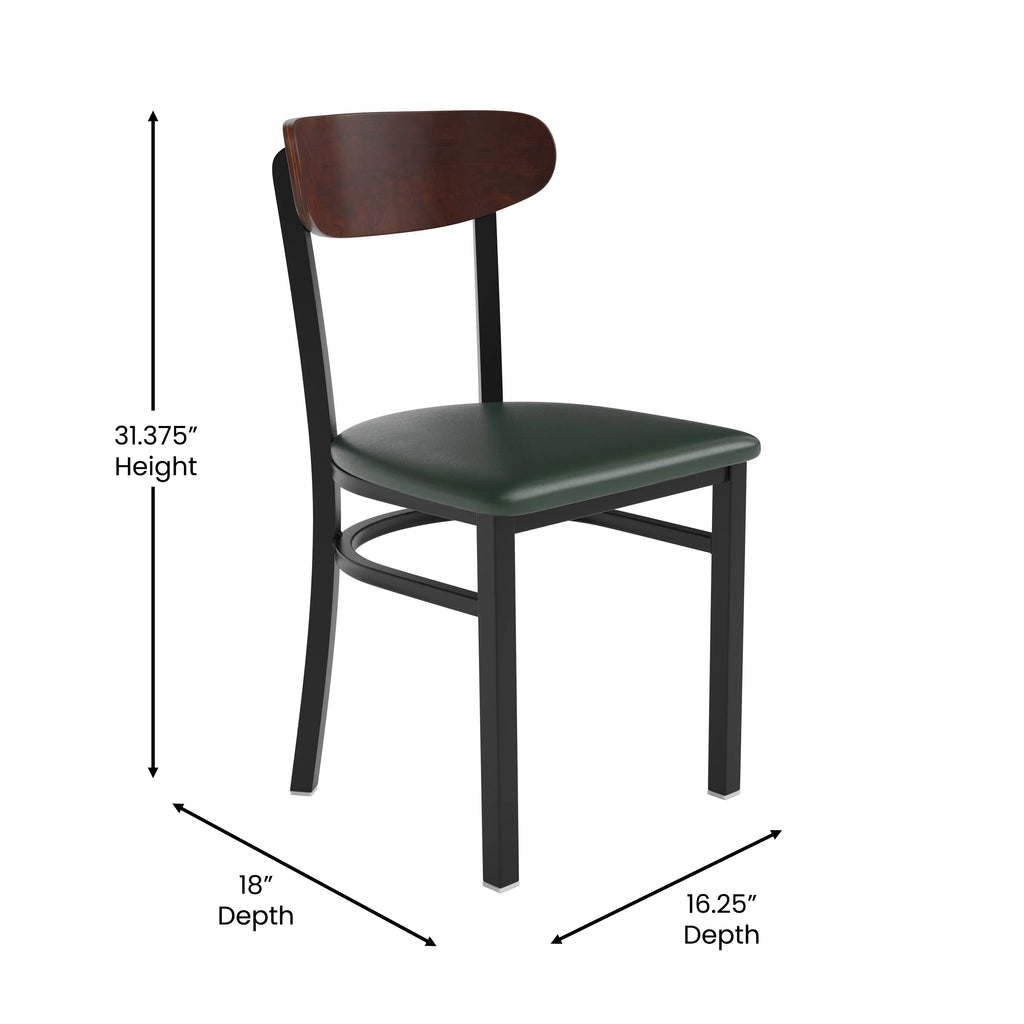 Set of 2 Walnut Green Dining Chair K7958