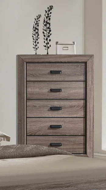 Rustic Wooden Brown Queen Bedroom Set Z486088
