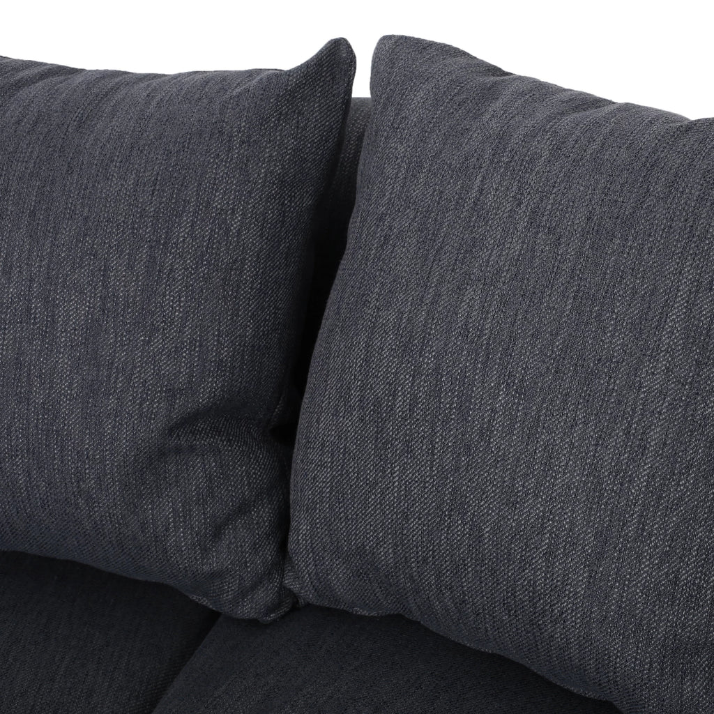 Charcoal and Dark Brown Fabric 3 Seater Curved Sectional Sofa G162470