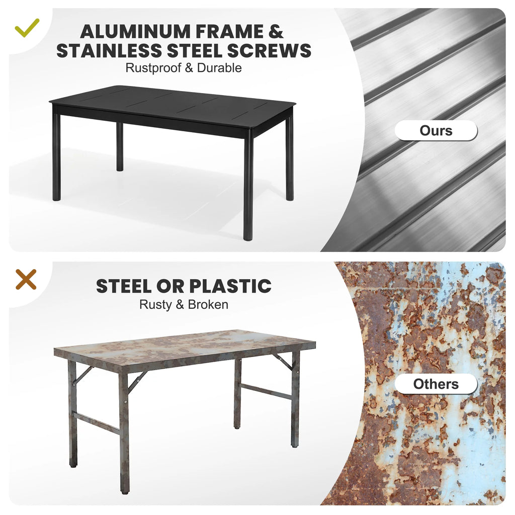 Expandable Aluminum Outdoor Dining Table Q8455