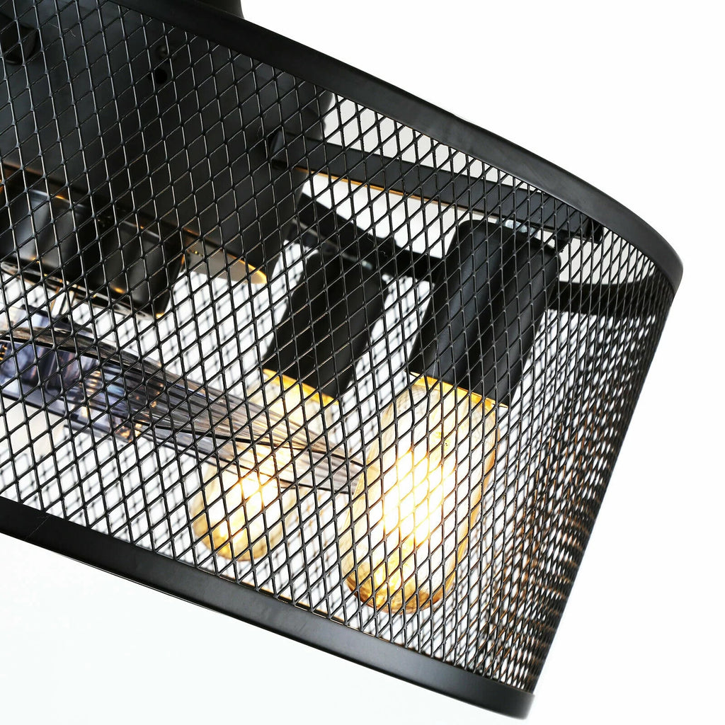 Caged Ceiling Fan Light with Remote E38650