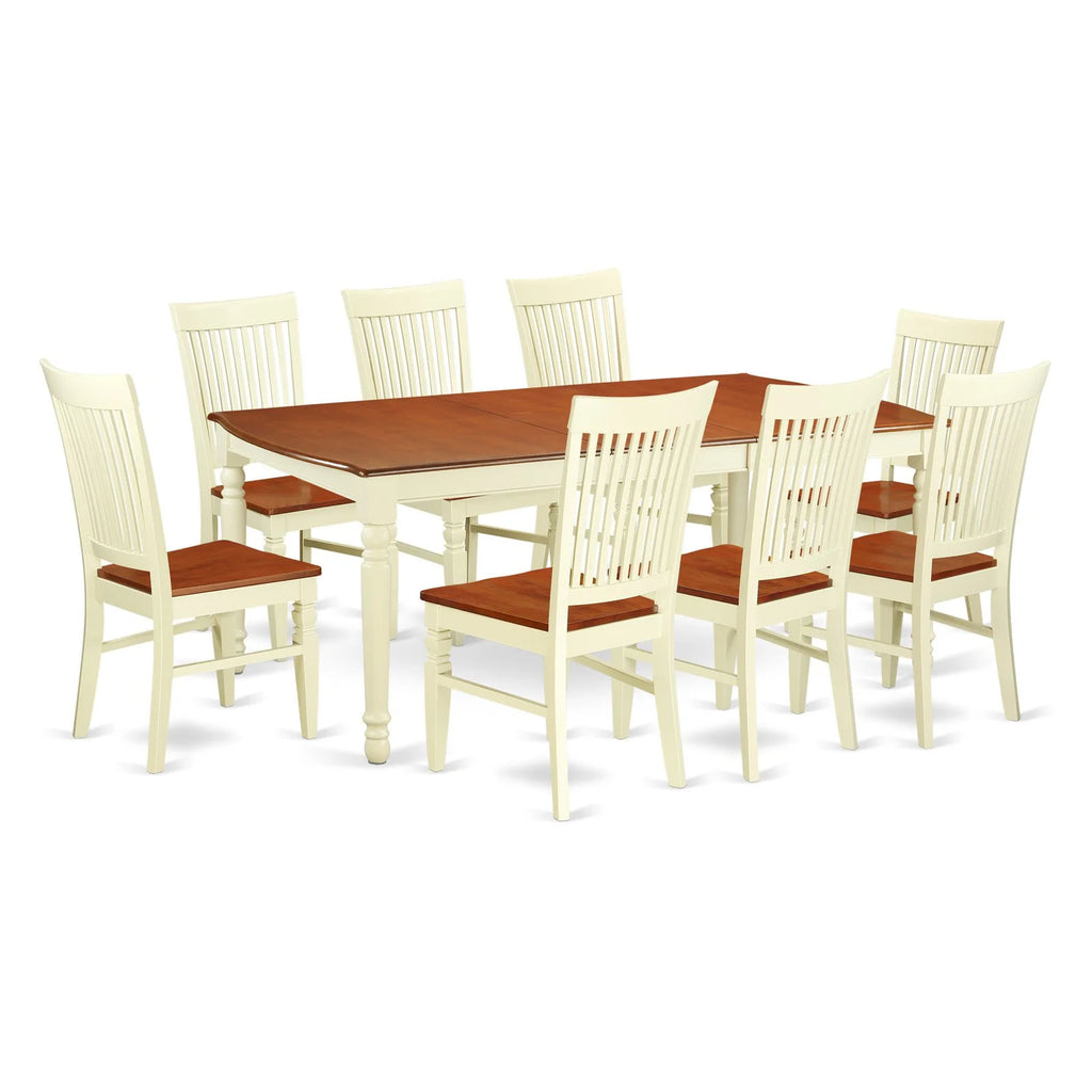 9 Piece Wood Kitchen Table Set J458