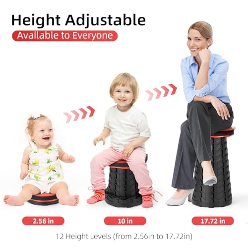 Collapsible Folding Stool with Carrying Straps, Black A521