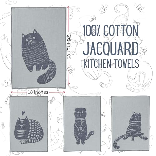 Set of 4 100% Cotton Jacquard Kitchen Towels H4620