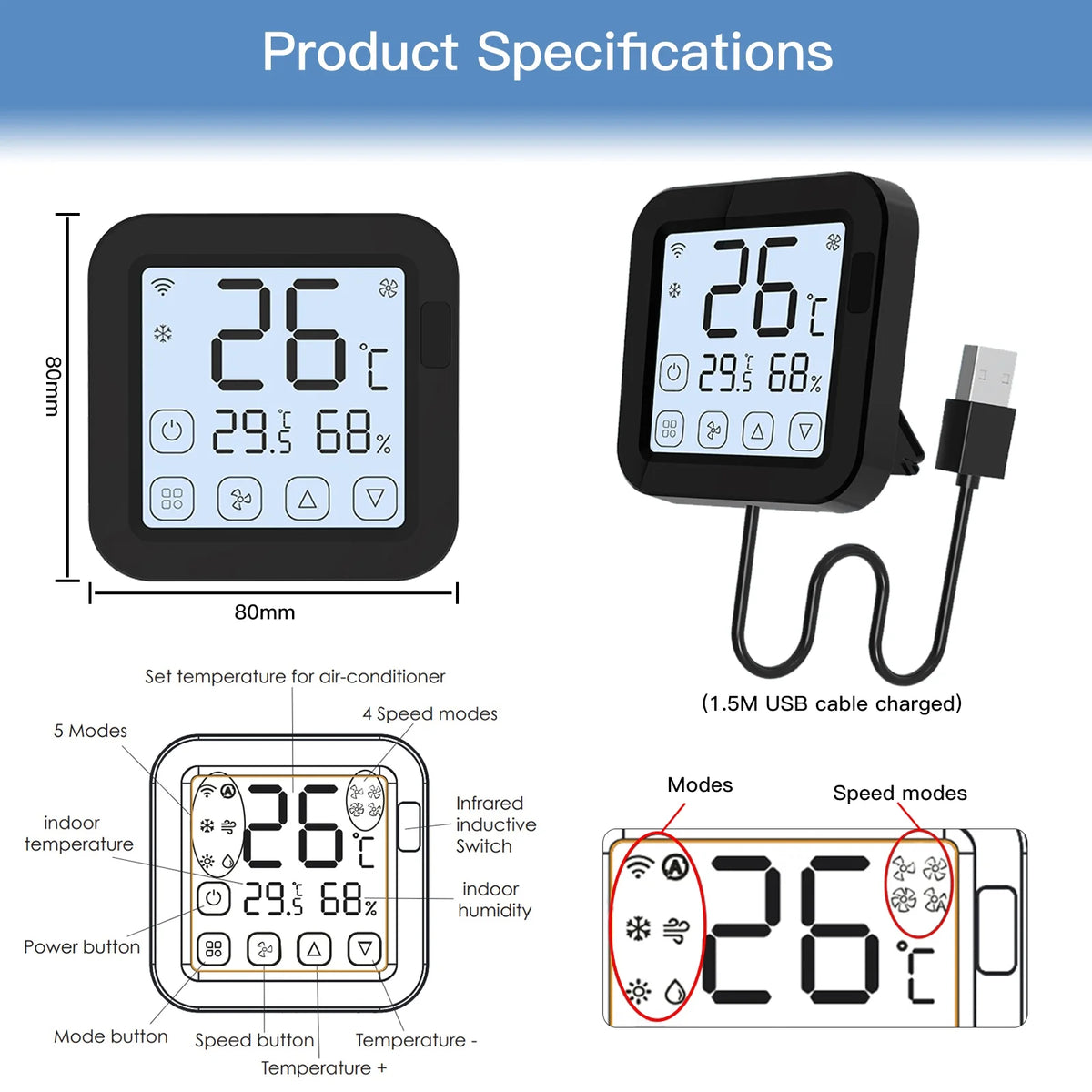 Wifi IR Air Conditioner Controller with LCD Display S6213