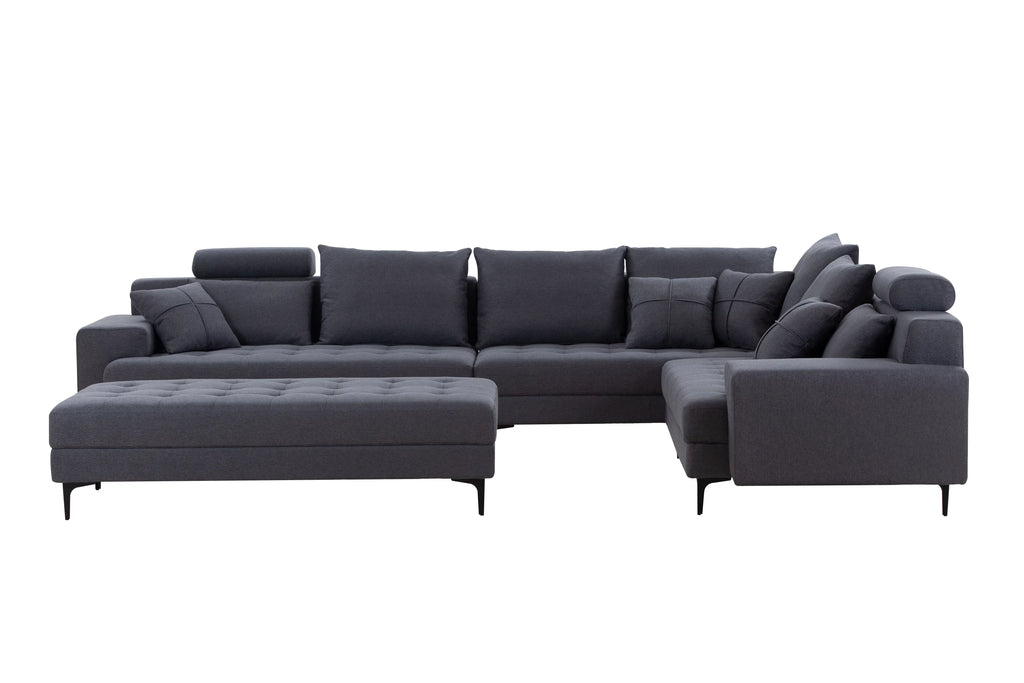 Oversized U Shaped Modular Sectional Sofa with Storage Ottoman L738851