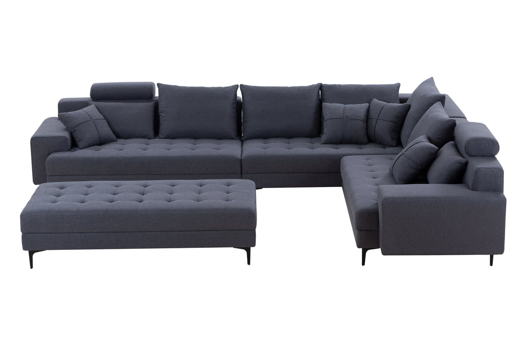 Oversized U Shaped Modular Sectional Sofa with Storage Ottoman L738851
