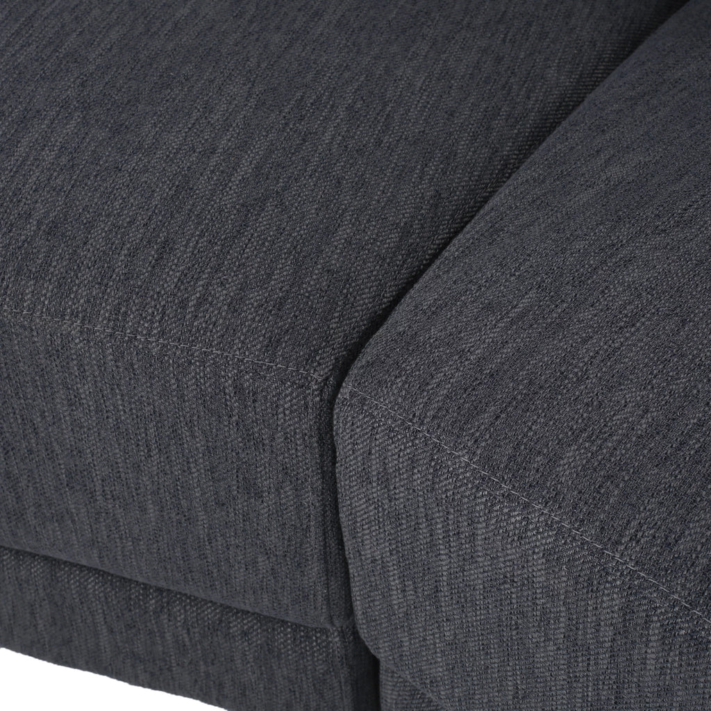 Charcoal and Dark Brown Fabric 3 Seater Curved Sectional Sofa G162470