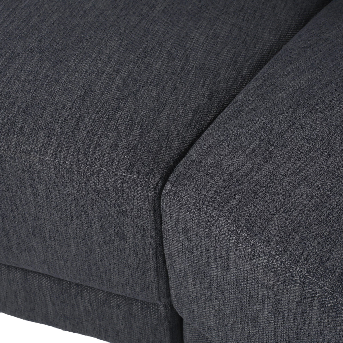 Charcoal and Dark Brown Fabric 3 Seater Curved Sectional Sofa G162470