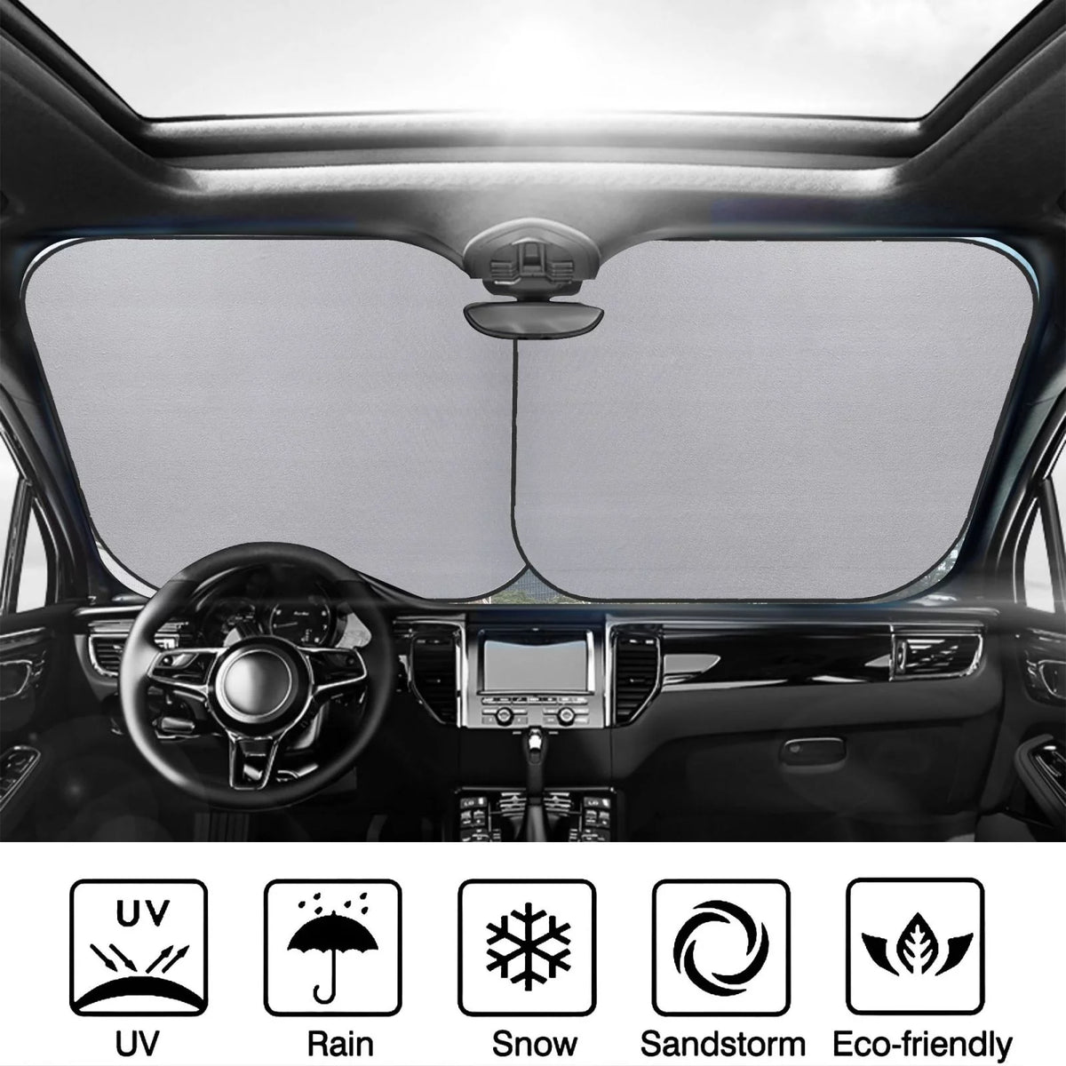 Windshield Sun Shade 2 Pack Foldable Car Sunshade D8267