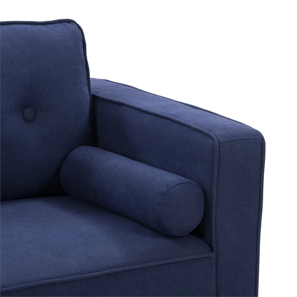 Navy Blue Fabric Upholstered Loveseat F717213