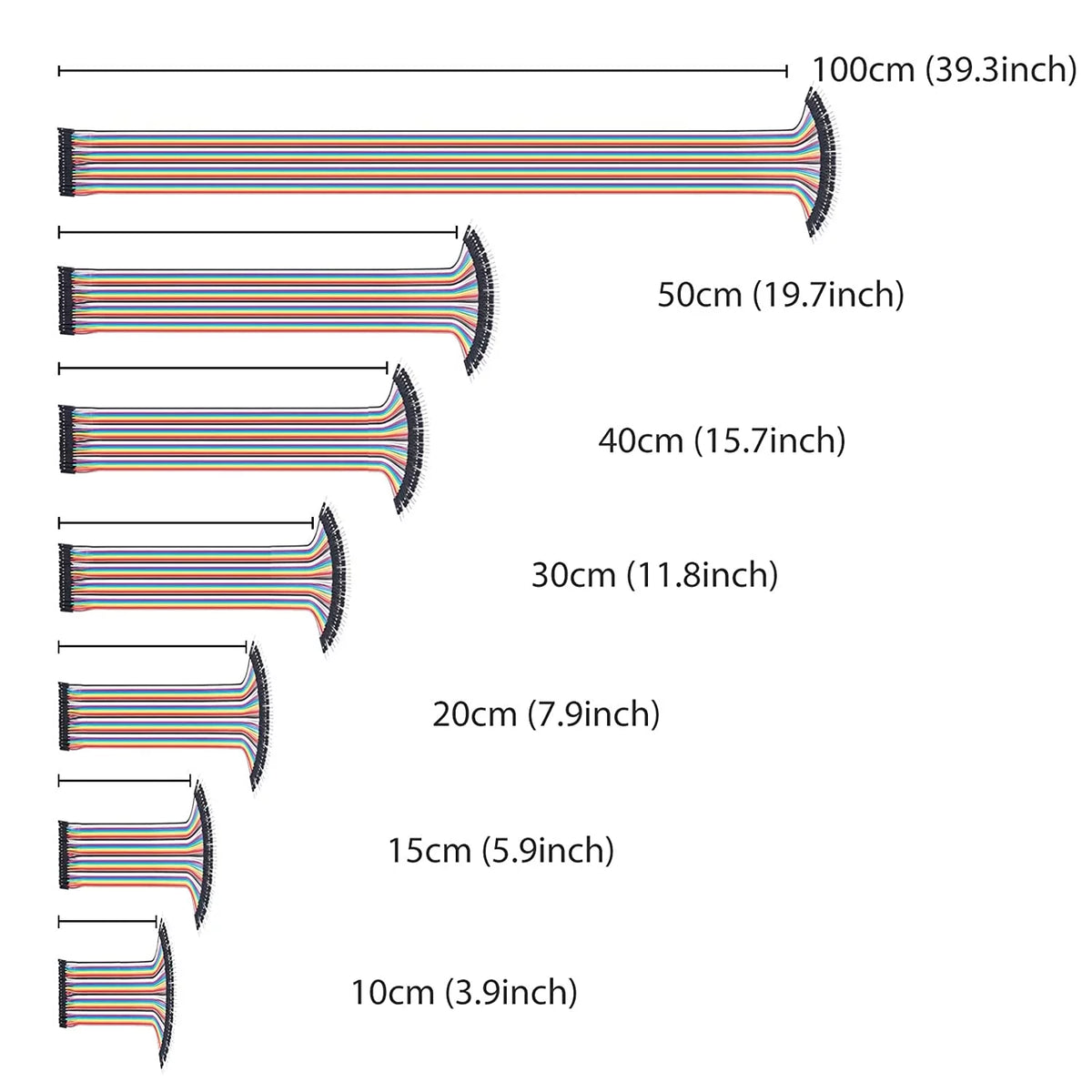 20cm Breadboard Jumper Wires Male to Male Multicolored X13969