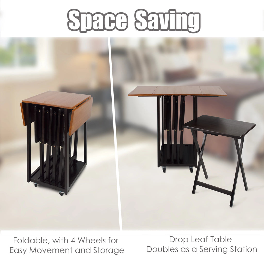 Solid Wood 5-Piece Snack Table Set N31098