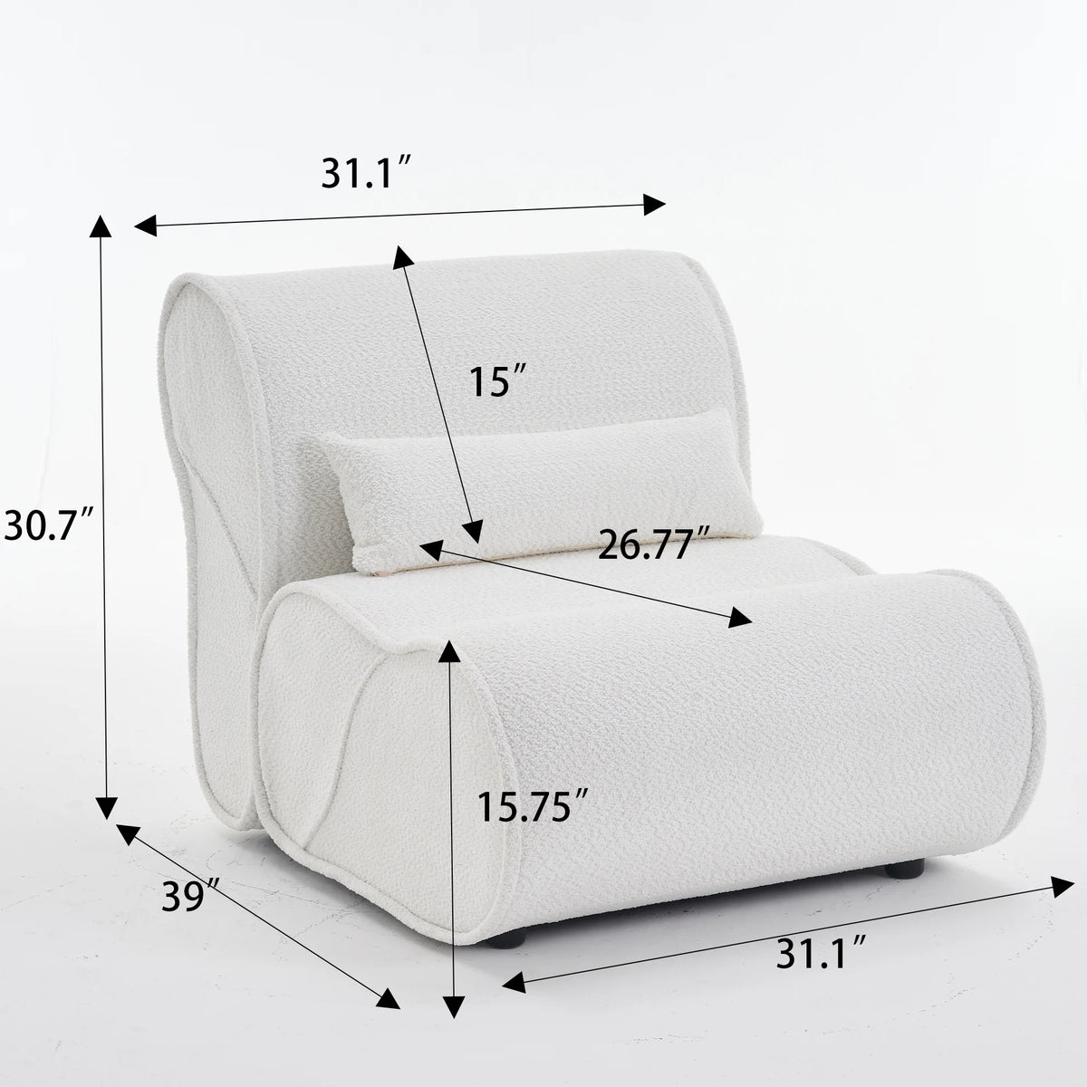 Soft Pellet Velvet Recliner with Waist Pack Padding K819