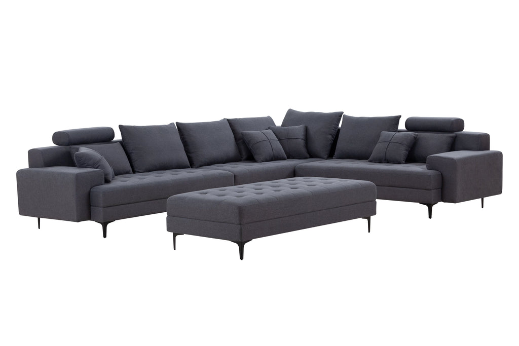 Oversized U Shaped Modular Sectional Sofa with Storage Ottoman L738851