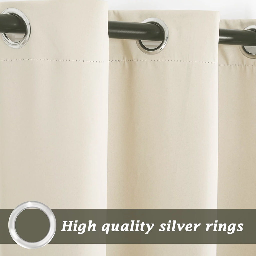 Blackout Outdoor Curtains 52*108 in 2 Panel Beige S592