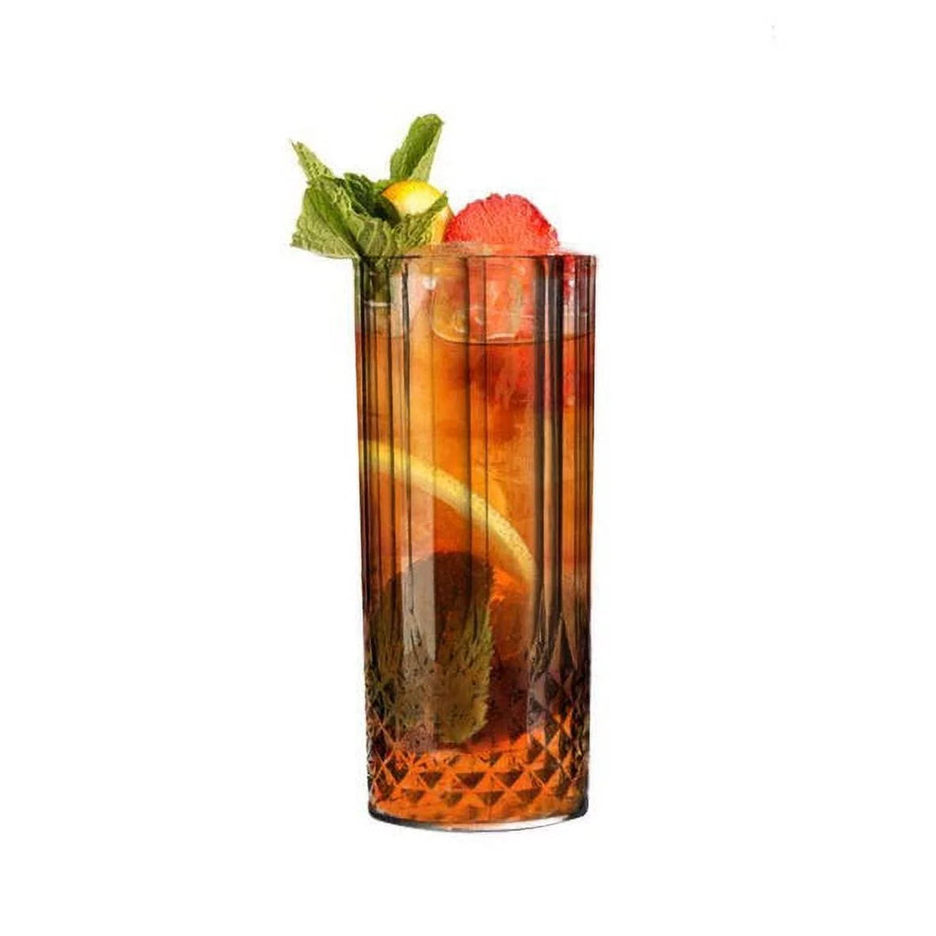 14 oz Clear Crystal Cut High Ball Plastic Glasses 48ct G9718