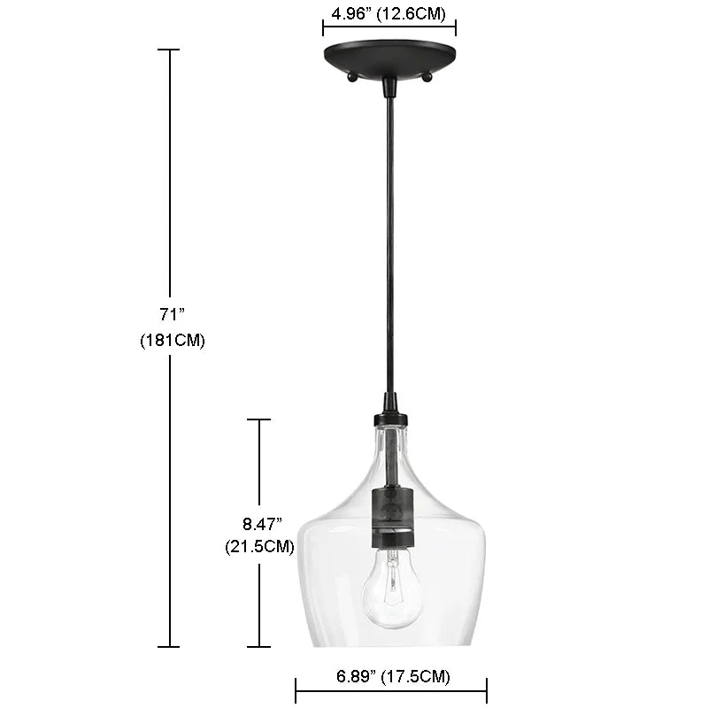 3-Pack Bronze Pendant Lighting with Glass Shade Z9623