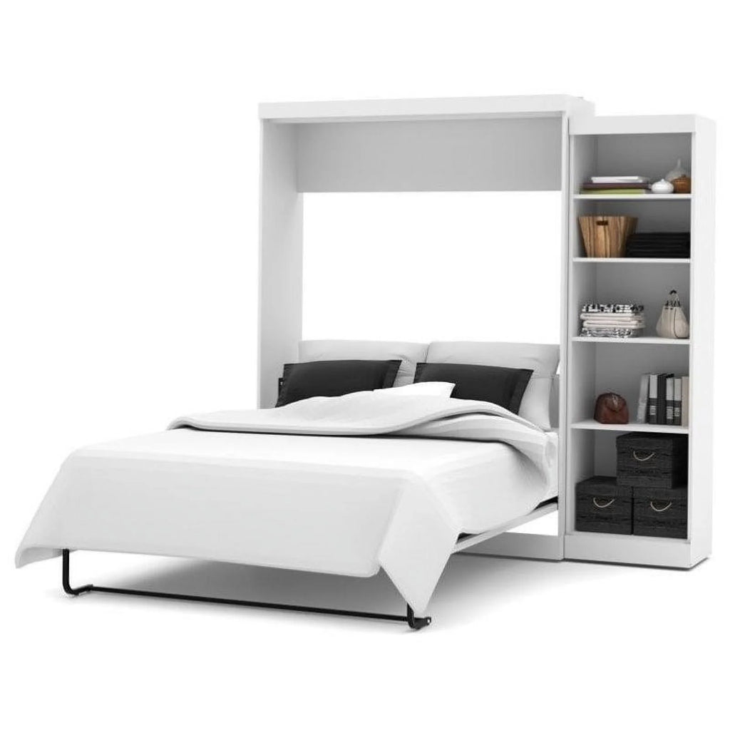 Queen Wall Bed with Storage in White S513459