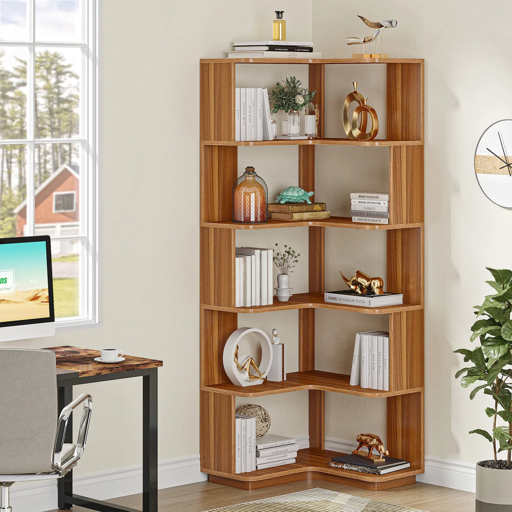 6-Tier Corner Bookshelf W165
