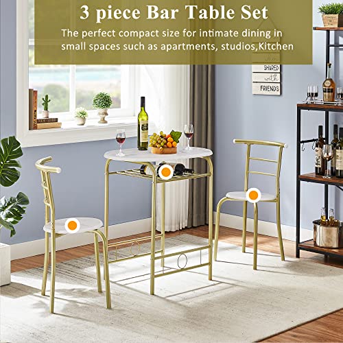 3-Piece Dining Table Set with Wine Rack P580