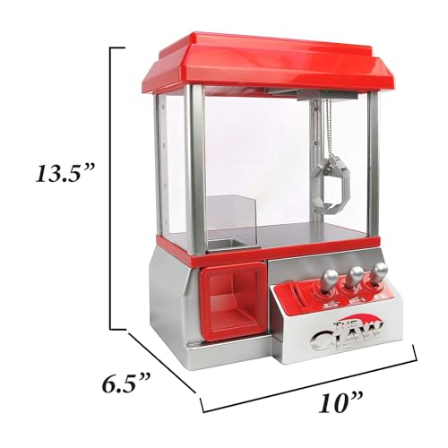 Mini Arcade Claw Machine Game with Lights & Sounds, 14 Inch x 10 Inch, Red I393984