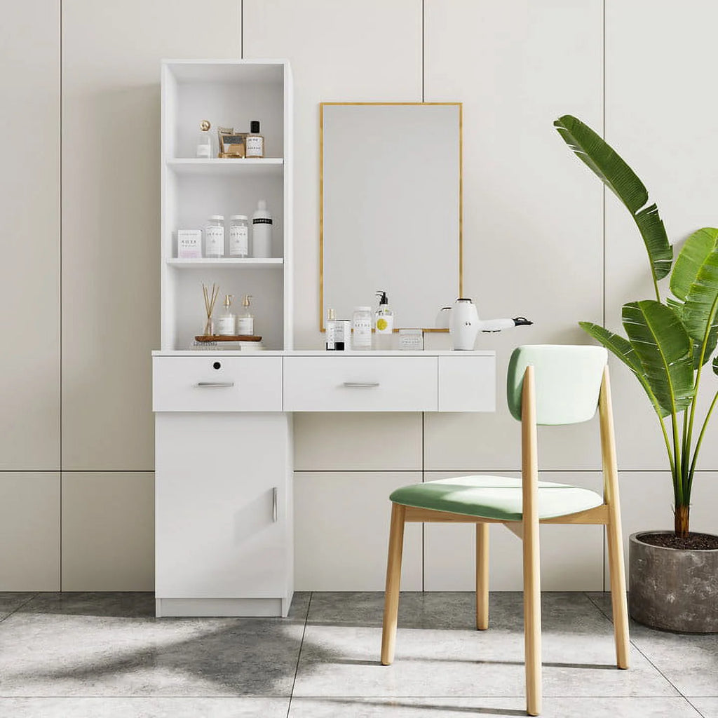 White Hair Desk with Storage Y665553