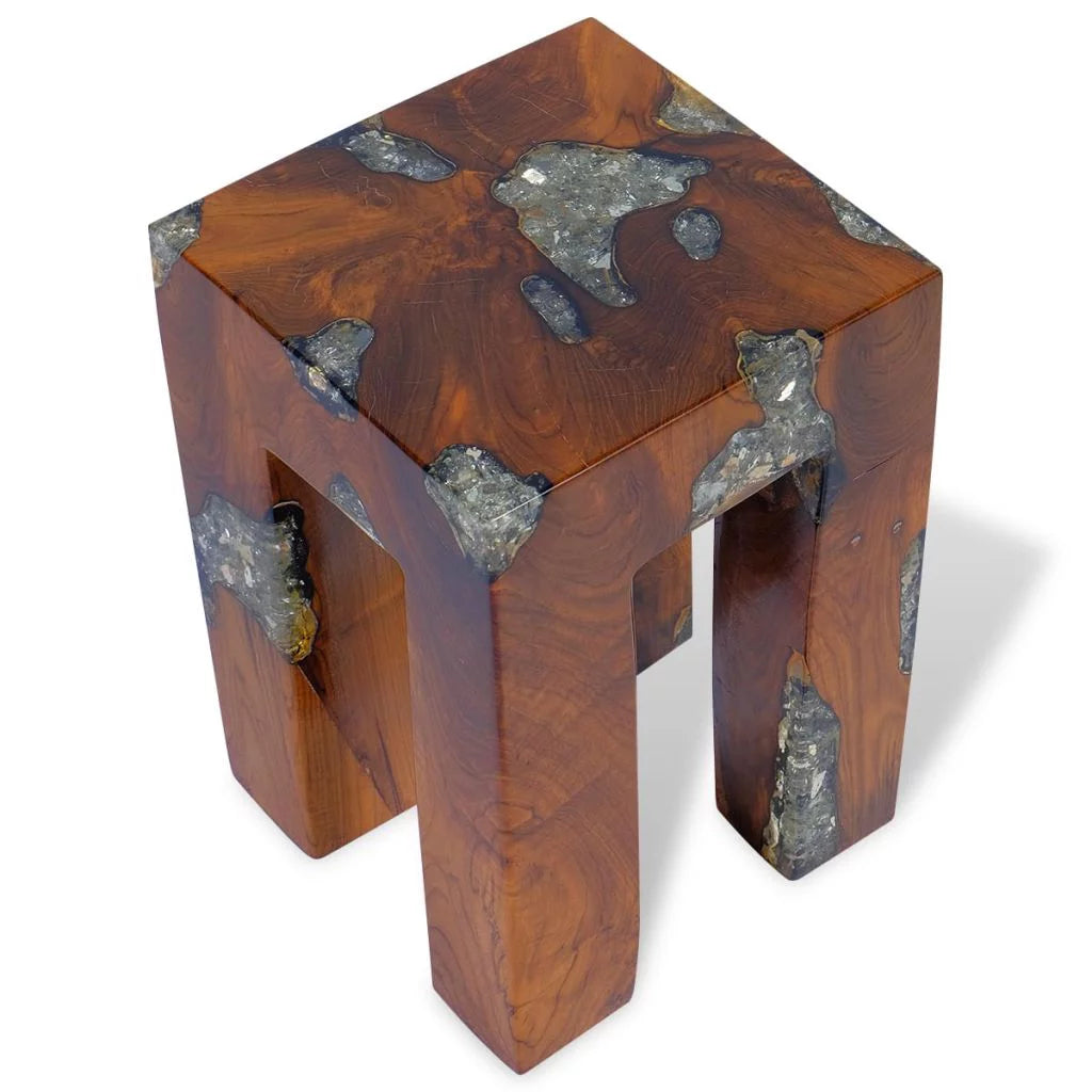 Teak Wood and Resin Stool Z315014