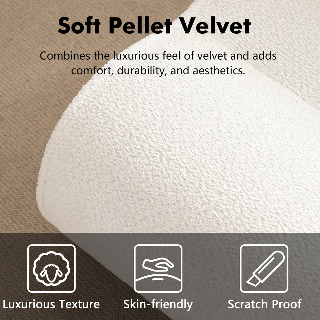Soft Pellet Velvet Recliner with Waist Pack Padding K819
