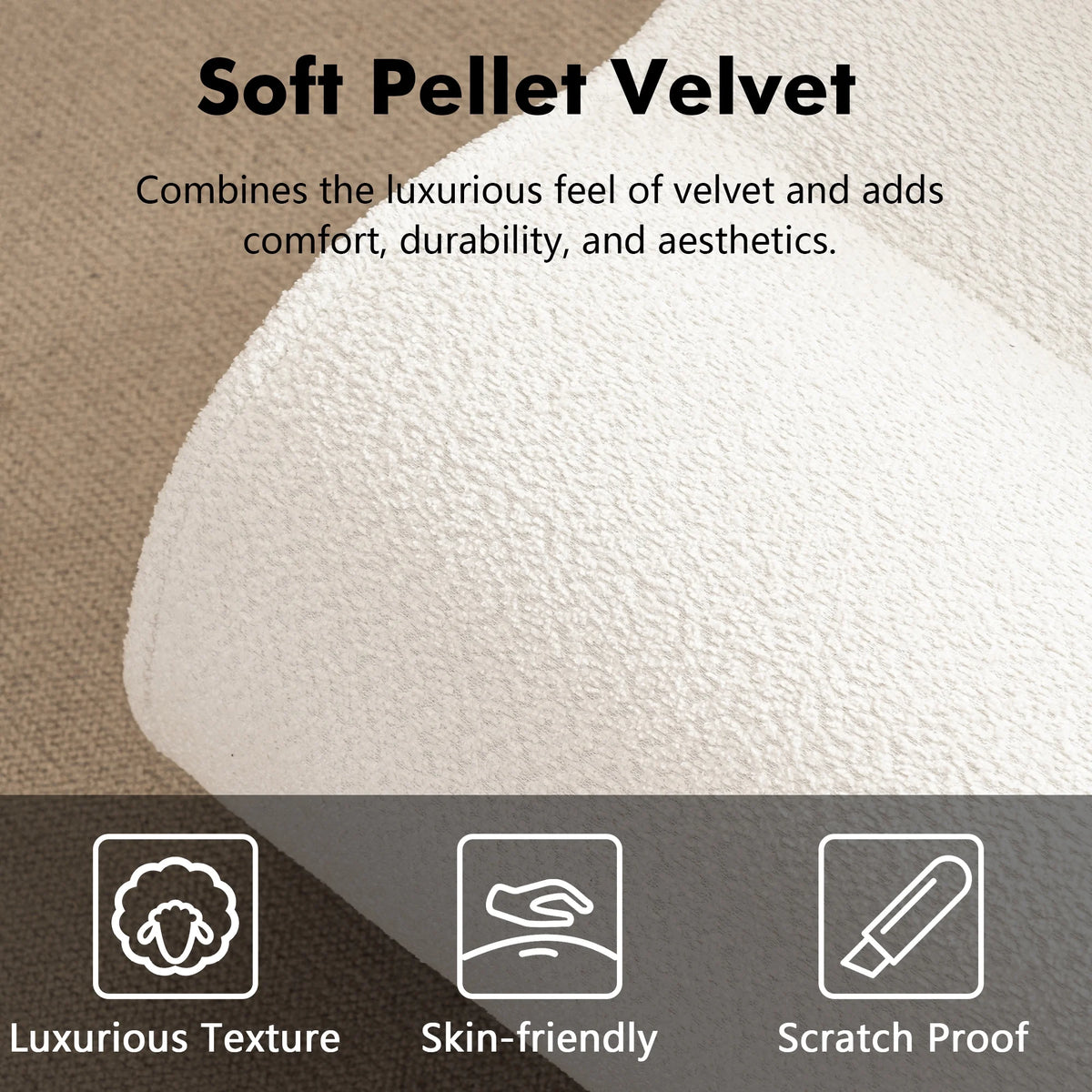 Soft Pellet Velvet Recliner with Waist Pack Padding K819