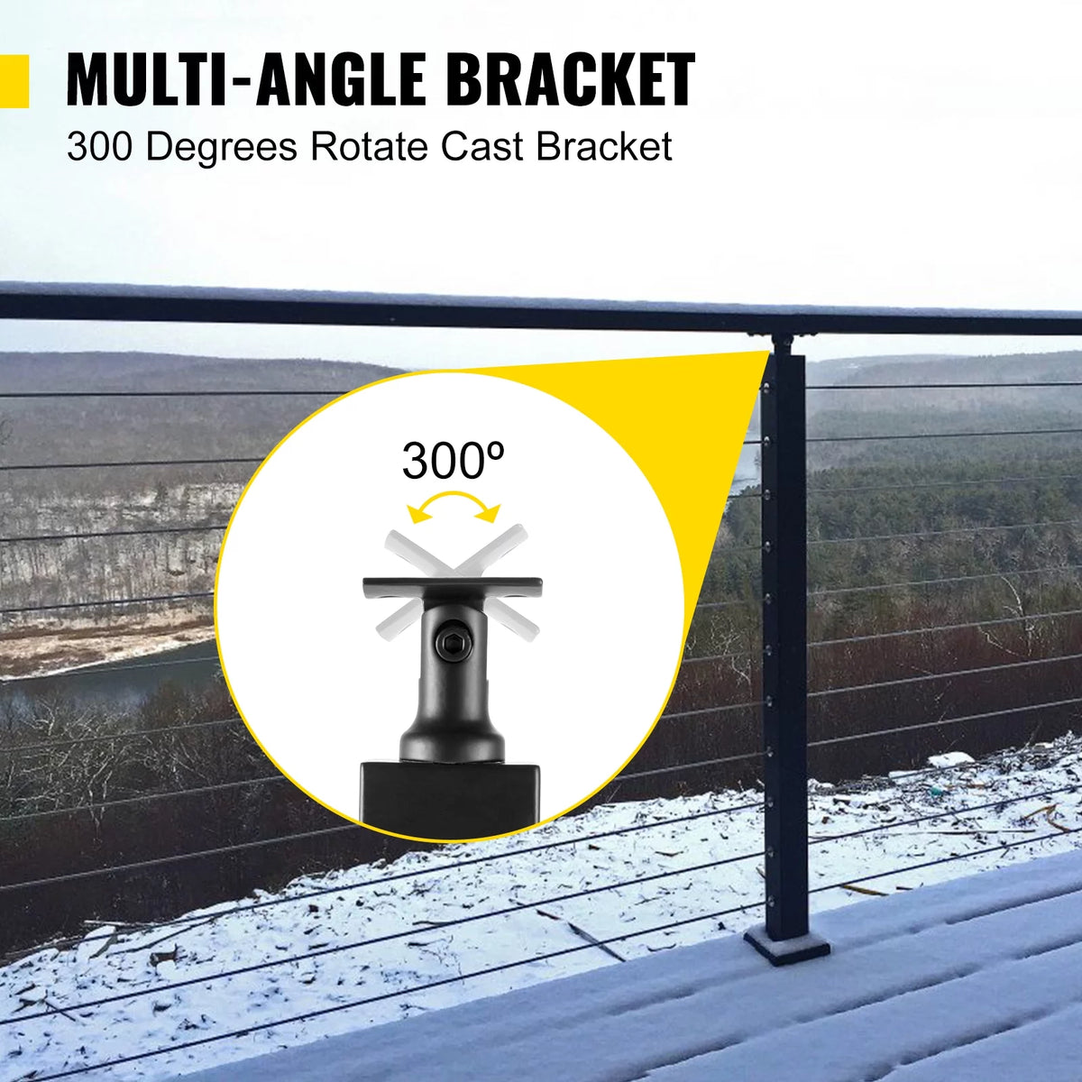Cable Railing Post 36" Stainless Steel Black B46469