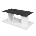 47 Inch White Wood Glass Top Coffee Table T625936
