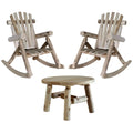 Patio Rocking Chair Set of 2 with Round Table P194