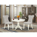 3 Piece Linen White Dining Table Set R49614
