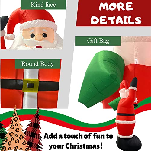 Inflatable Christmas Yard Decoration 8FT Santa Claus with Built-in LED Light B9457