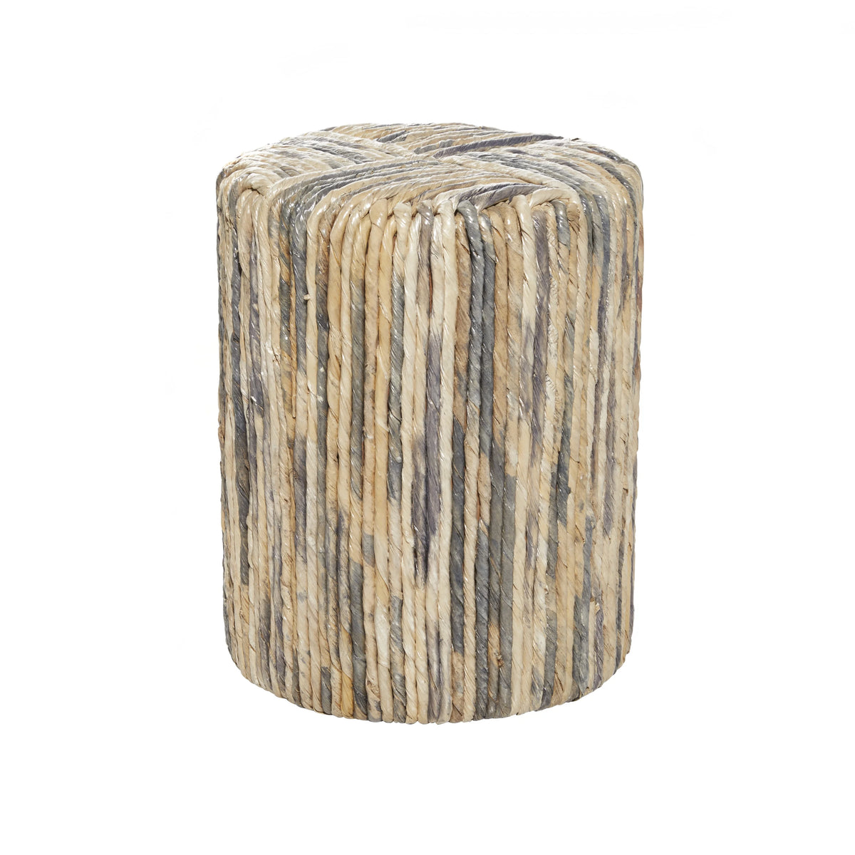 15" x 18" Multi Colored Banana Leaf Woven Accent Table U8541
