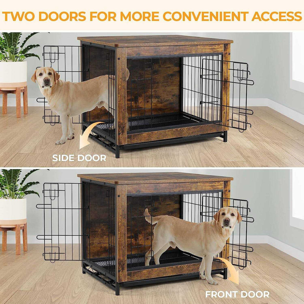 Wooden Dog Crate End Table J93564