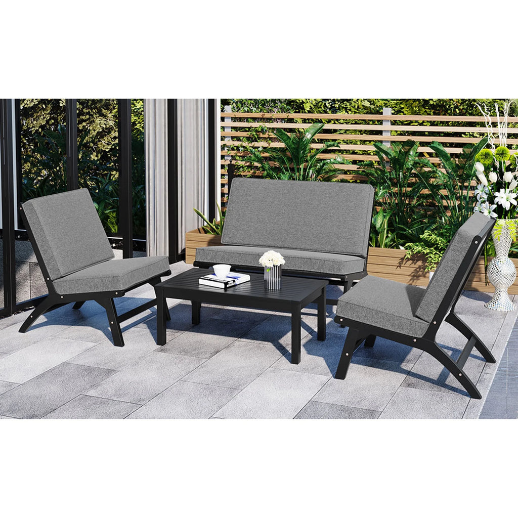 Acacia Solid Wood 4-Piece Outdoor Sofa X110692